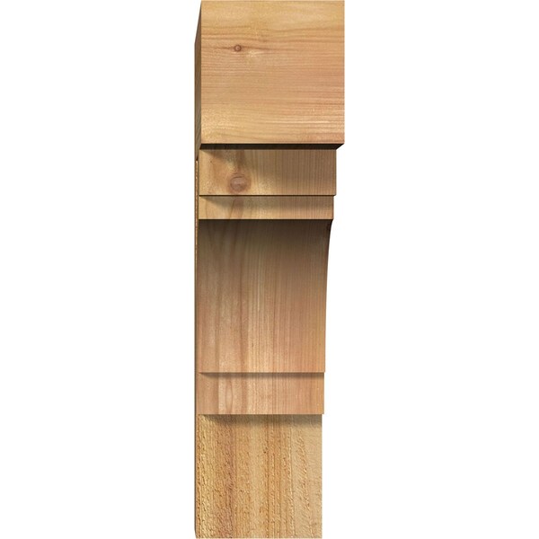 Merced Block Rough Sawn Bracket, Western Red Cedar, 4W X 16D X 16H